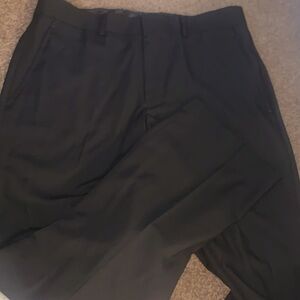 Billy London UK Dress Mens 32x30 (Hemmed) Black Flat Front Polyester Blend Pants